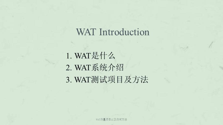 wat-WAT測(cè)試是什么