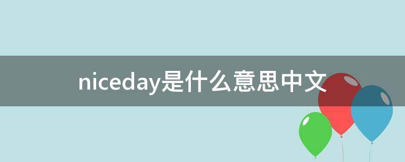 niceday是什么意思-niceday是什么意思中文