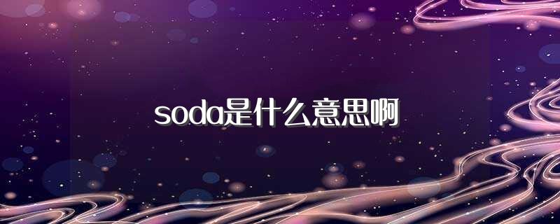 soda是什么意思-soda是什么意思英語翻譯