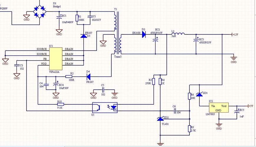 viper-viper22a開關電源電路圖