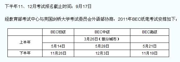 bec高級-bec高級報名時間和考試時間2023