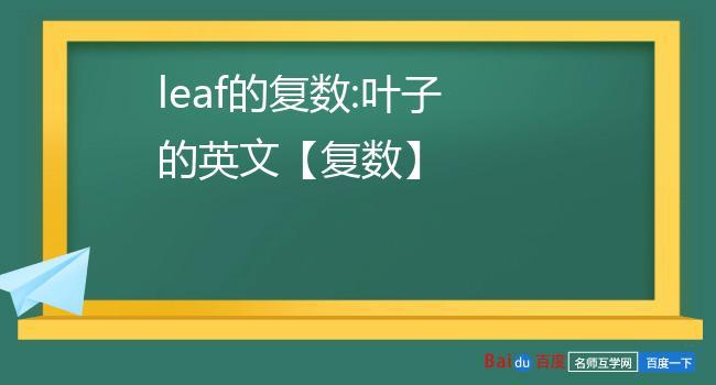 leaf的復數(shù)-leaf的復數(shù)形式