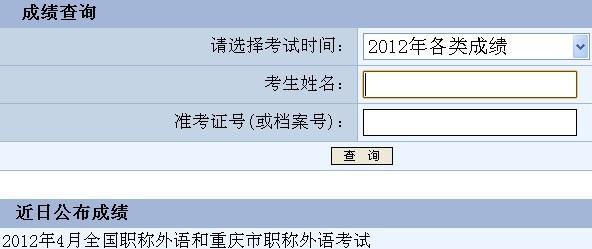 2012年職稱英語考試成績查詢-2012年職稱英語考試成績查詢時間