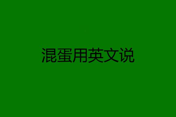 混蛋英語-混蛋英語怎么說